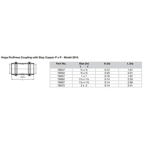 ProPress 1-1/2" Copper Coupling w/Stop - Double Press Connection - Smart Connect Technology [78067] - BuoyMart.com  Fittings Viega