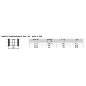Viega ProPress 2-1/2" Copper Coupling w/Stop Double Press Connection - Smart Connect Technology [20728] - BuoyMart.com  Fittings Viega