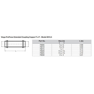 Viega ProPress 2" Extended Coupling w/o Stop - Double Press Connection - Smart Connect Technology [79030] - BuoyMart.com  Fittings Viega
