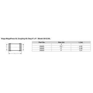 Viega MegaPress 2-1/2" Carbon Steel Coupling w/o Stop w/FMK - Double Press Connection - Smart Connect Technology [26685] - BuoyMart.com  Fittings Viega