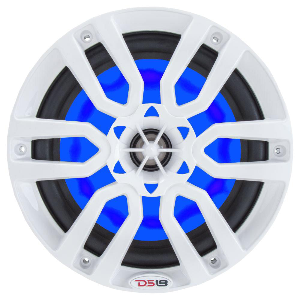 DS18 HYDRO 6.5" 2-Way Marine Speakers w/RGB LED Lights 300W - White [NXL-6] DS18