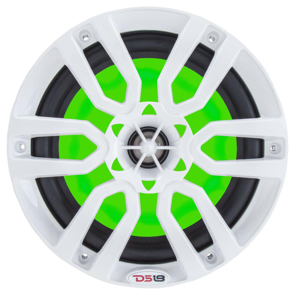 DS18 HYDRO 6.5" 2-Way Marine Speakers w/RGB LED Lights 300W - White [NXL-6] DS18