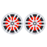 DS18 HYDRO 6.5" 2-Way Marine Speakers w/RGB LED Lights 300W - White [NXL-6] DS18