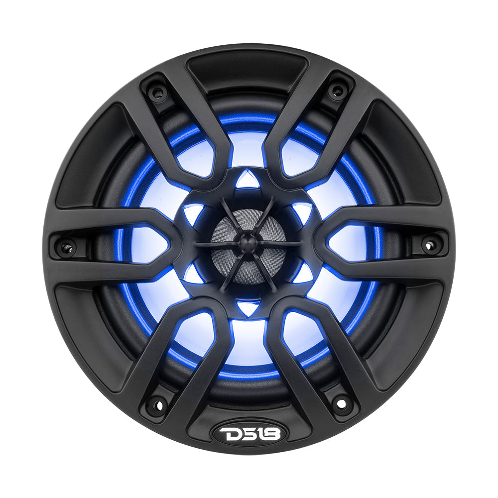 DS18 HYDRO 6.5" 2-Way Marine Speakers w/RBG LED Lights 300W - Matte Black [NXL-6BK] DS18