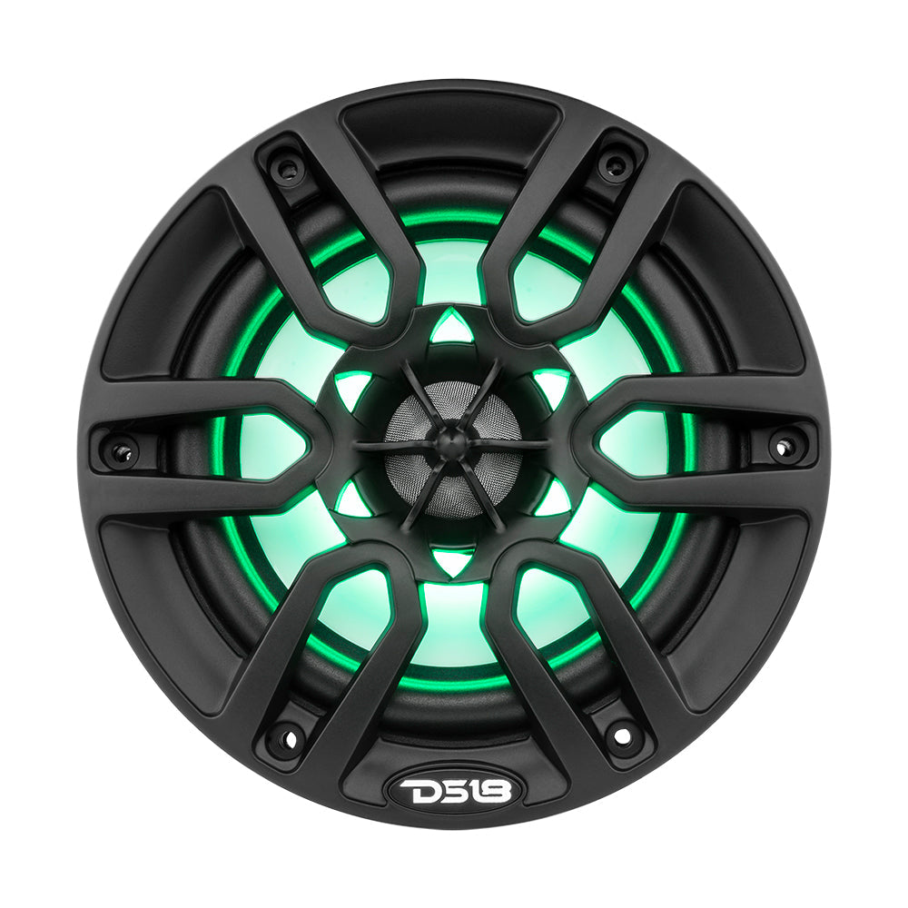 DS18 HYDRO 6.5" 2-Way Marine Speakers w/RBG LED Lights 300W - Matte Black [NXL-6BK] DS18