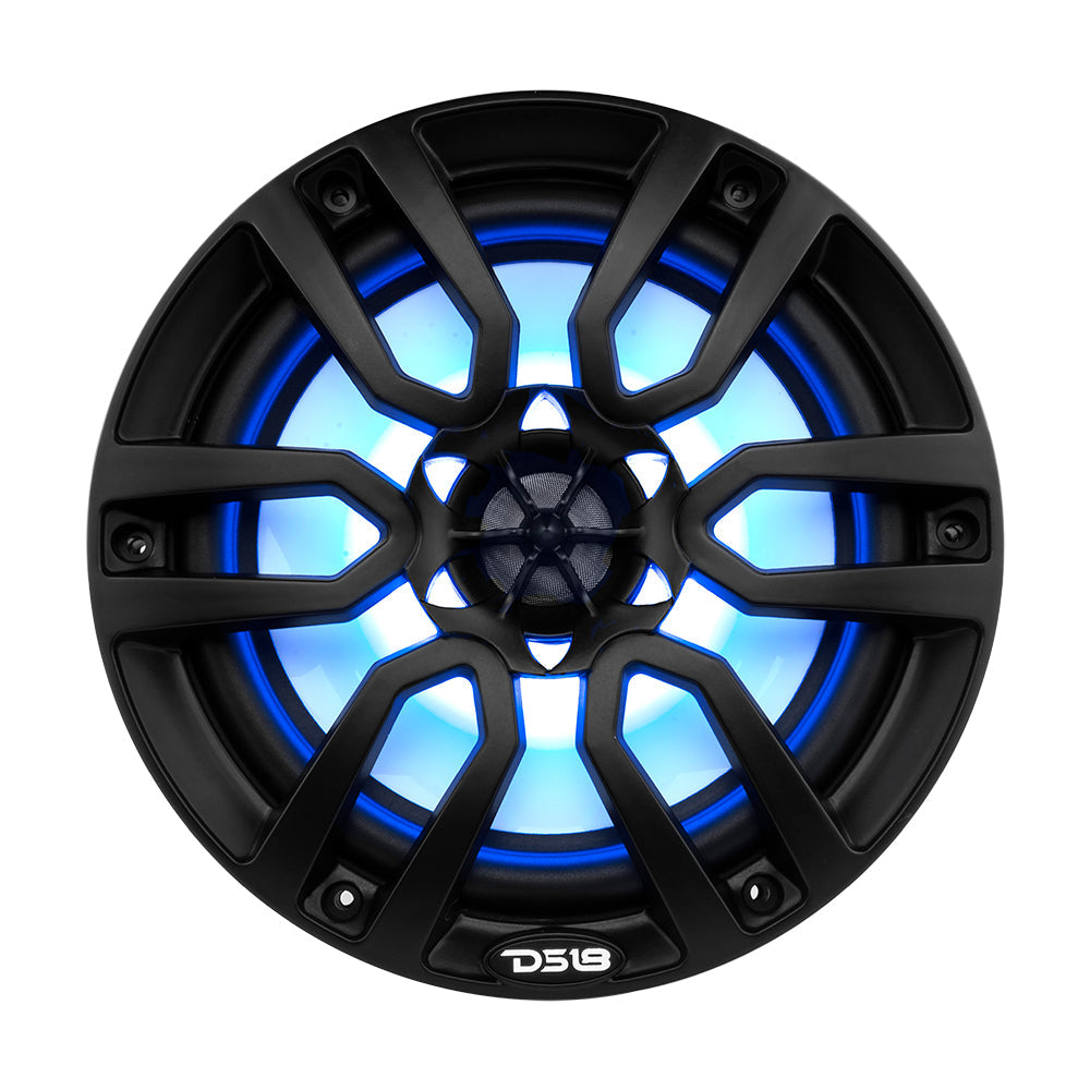 DS18 HYDRO 8" 2-Way Marine Speakers w/RGB LED Lights 375W - Matte Black [NXL-8BK] DS18