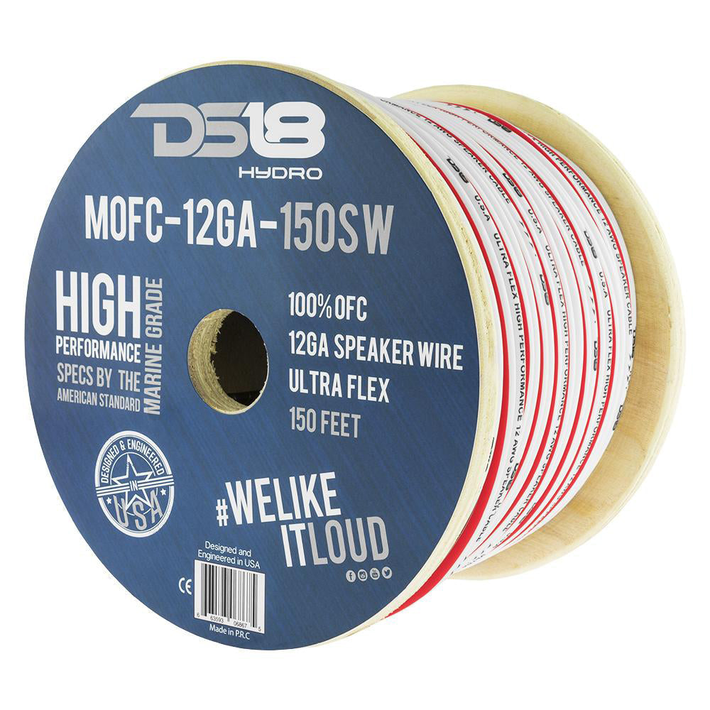 DS18 HYDRO Marine Grade OFC Speaker Wire 12 GA - 150 Roll [MOFC12GA150SW] DS18