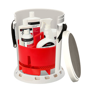 Shurhold 5 Gallon White Bucket Kit - Includes Bucket, Caddy, Grate Seat, Buff Magic, Pro Polish Brite Wash, SMC  Serious Shine [2465] - BuoyMart.com  Cleaning Shurhold