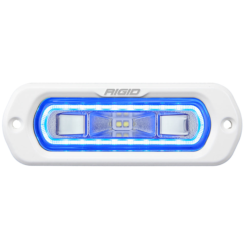RIGID Industries SR-L Series Marine Spreader Light - White Flush Mount - White Light w/Blue Halo [51201] - BuoyMart.com  Flood/Spreader Lights RIGID Industries