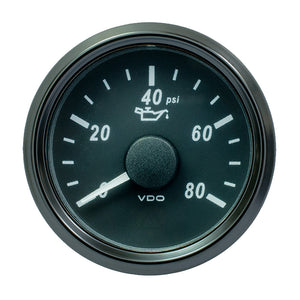 VDO SingleViu 52mm (2-1/16") Oil Pressure Gauge - 80 PSI - 0-180 Ohm [A2C3833190030] - BuoyMart.com  Gauges VDO