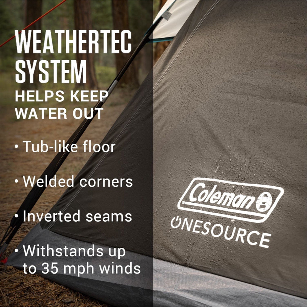 Coleman OneSource Rechargeable 4-Person Camping Dome Tent w/Airflow System  LED Lighting [2000035457] - BuoyMart.com  Tents Coleman