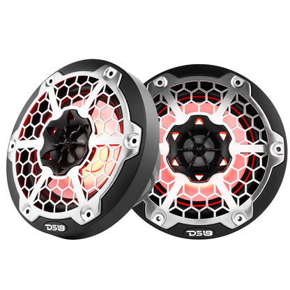 DS18 New Edition HYDRO 6.5" 2-Way Marine Speakers w/RGB LED Lighting 300W - Black [NXL-6M/BK] DS18
