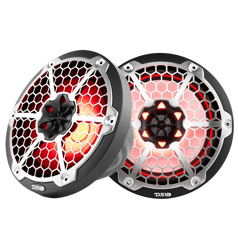DS18 New Edition HYDRO 8" 2-Way Marine Speakers w/RGB LED Lighting 375W - Black [NXL-8M/BK] DS18