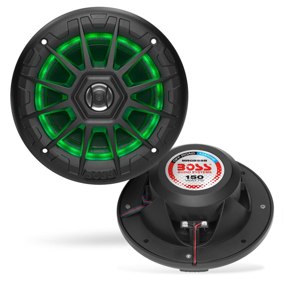 Boss Audio MRGB55B 5.25" Marine Speakers w/RGB Lighting - Black [MRGB55B] Boss Audio