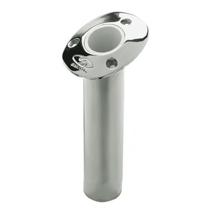 C.E. Smith Flush Mount Rod Holder - 15 Degree  9" Depth - Stainless Steel - Cast Gimbal - White Vinyl Liner [53671CA] - BuoyMart.com  Rod Holders C.E. Smith