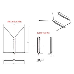 TACO ShadeFin w/White Fabric, Case  Fixed Rod Holder Mount Kit [T10-3000-3] - BuoyMart.com  Biminis/Shades/Umbrellas TACO Marine