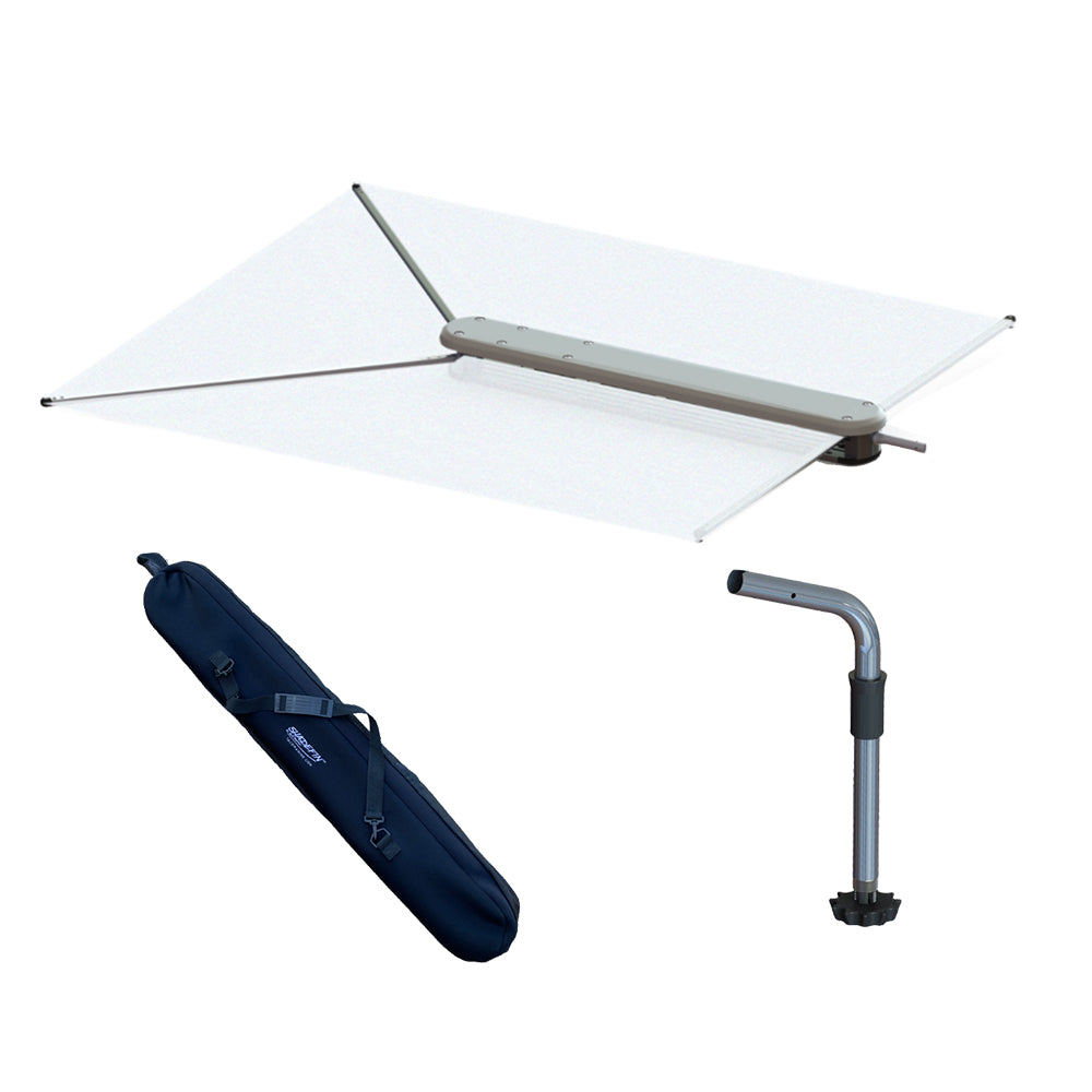 TACO ShadeFin w/White Fabric, Case  Fixed Rod Holder Mount Kit [T10-3000-3] - BuoyMart.com  Biminis/Shades/Umbrellas TACO Marine