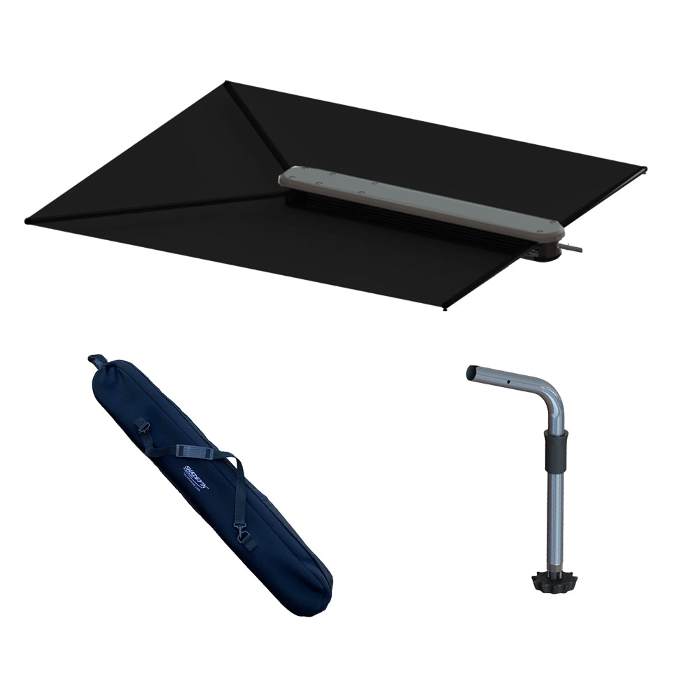 TACO ShadeFin w/Black Fabric, Case  Fixed Rod Holder Mount Kit [T10-3000-4] - BuoyMart.com  Biminis/Shades/Umbrellas TACO Marine