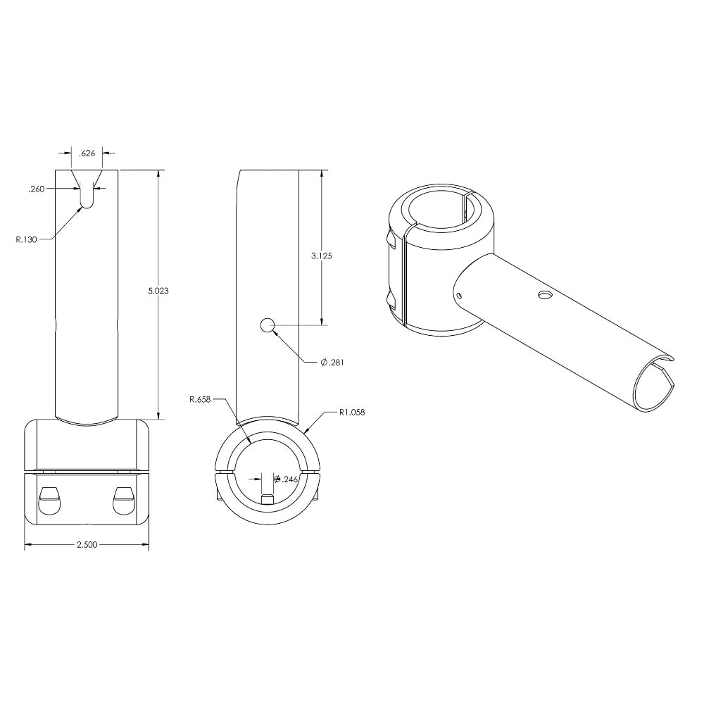 TACO ShadeFin Fixed Clamp-On Mount [T10-3000-11] - BuoyMart.com  Accessories TACO Marine