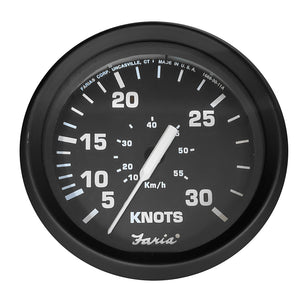 Faria Euro Black 4" Speedometer - 30 Knot (Pitot) [32809] - BuoyMart.com  Gauges Faria Beede Instruments