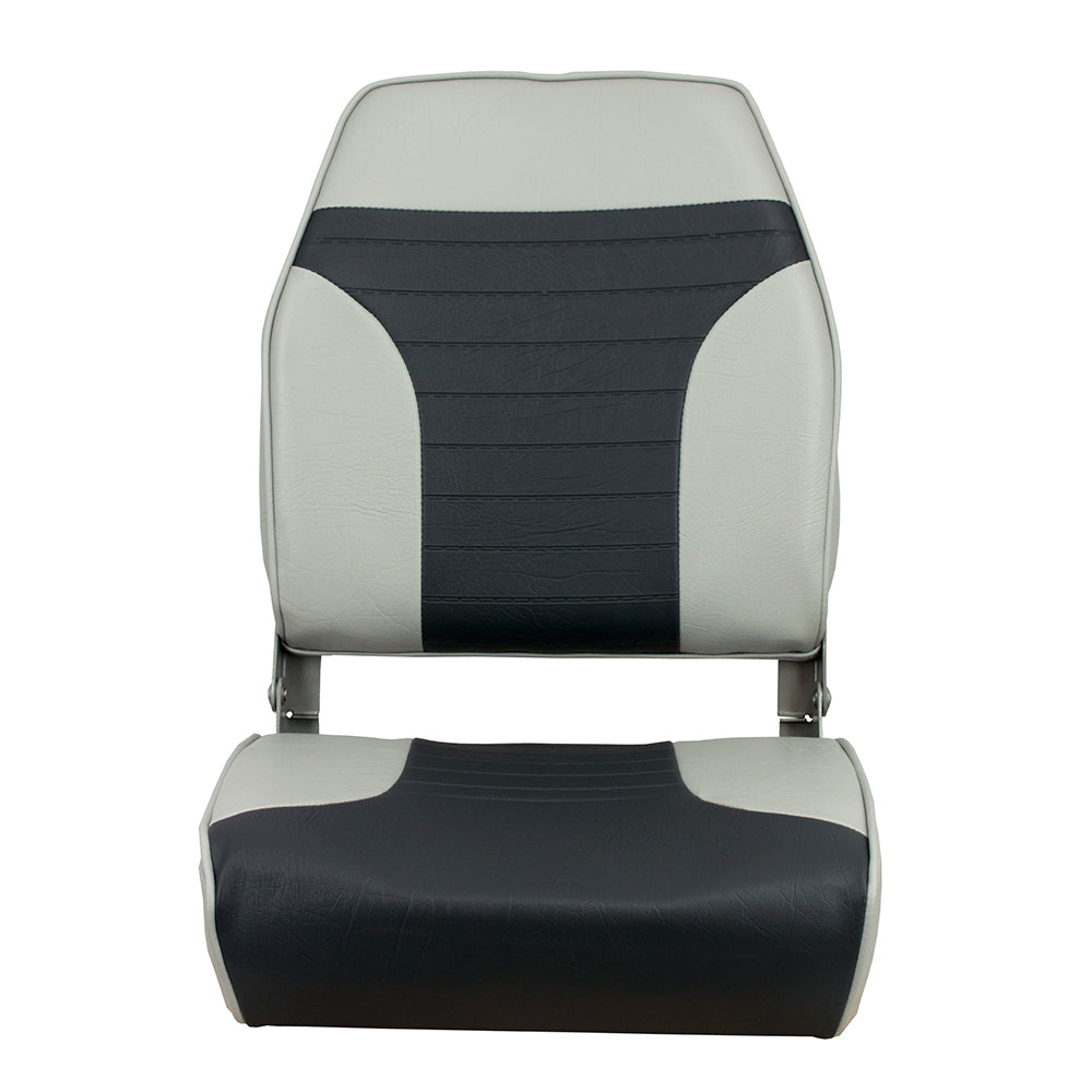 Springfield High Back Multi-Color Folding Seat - Grey/Charcoal [1040663] - BuoyMart.com  Seating Springfield Marine