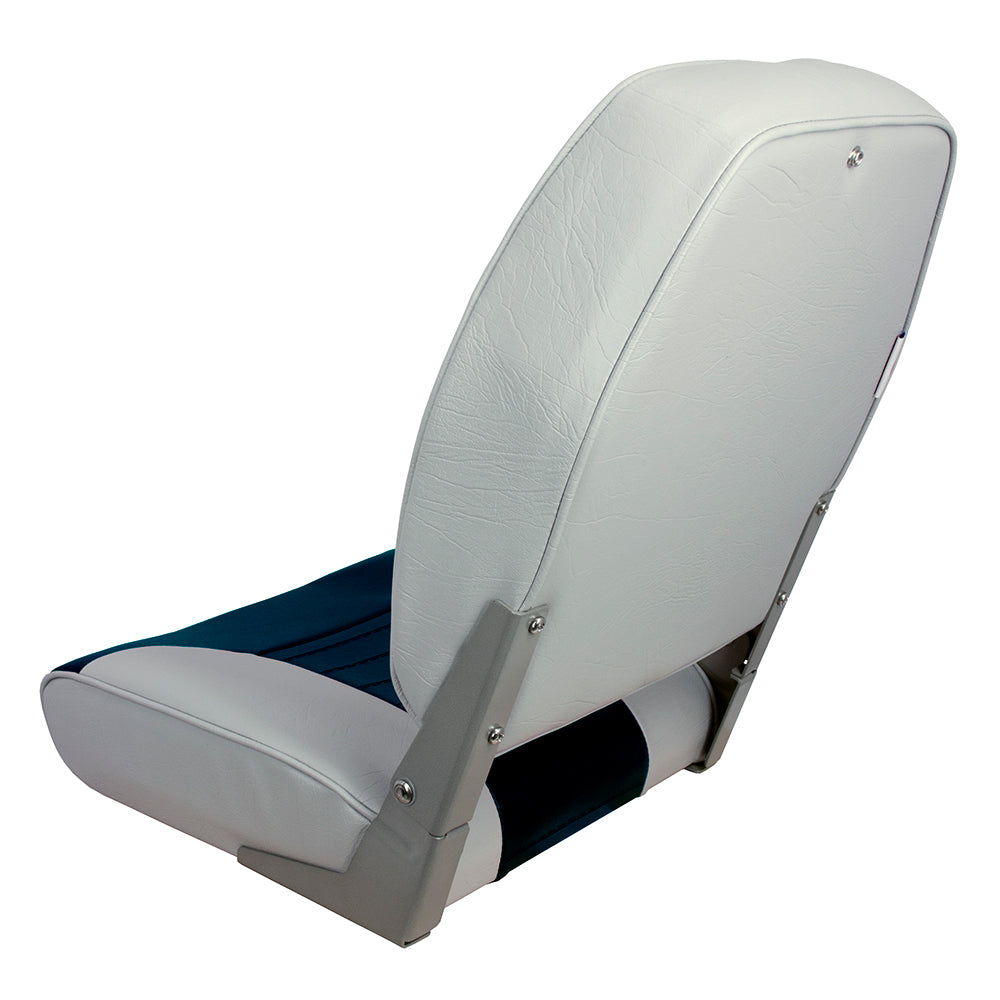 Springfield High Back Multi-Color Folding Seat - Blue/Grey [1040661] - BuoyMart.com  Seating Springfield Marine