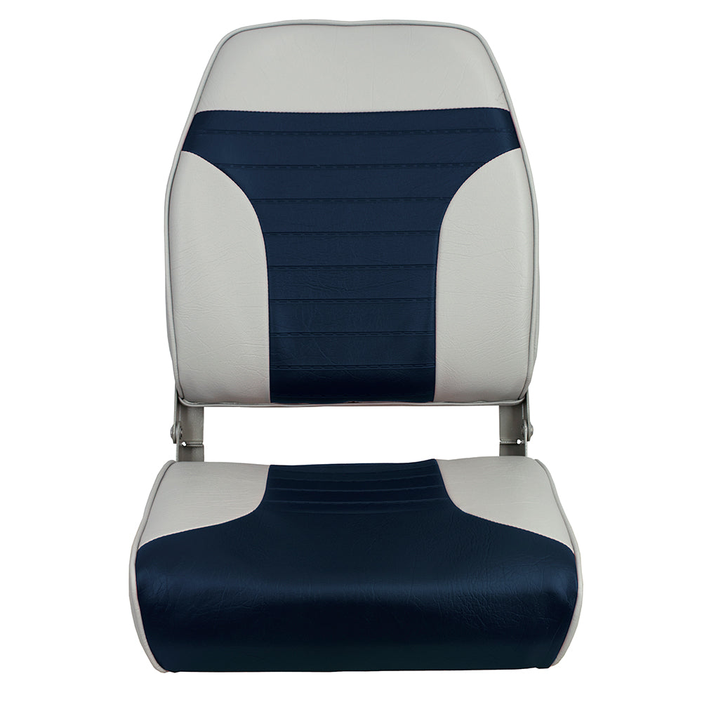 Springfield High Back Multi-Color Folding Seat - Blue/Grey [1040661] - BuoyMart.com  Seating Springfield Marine