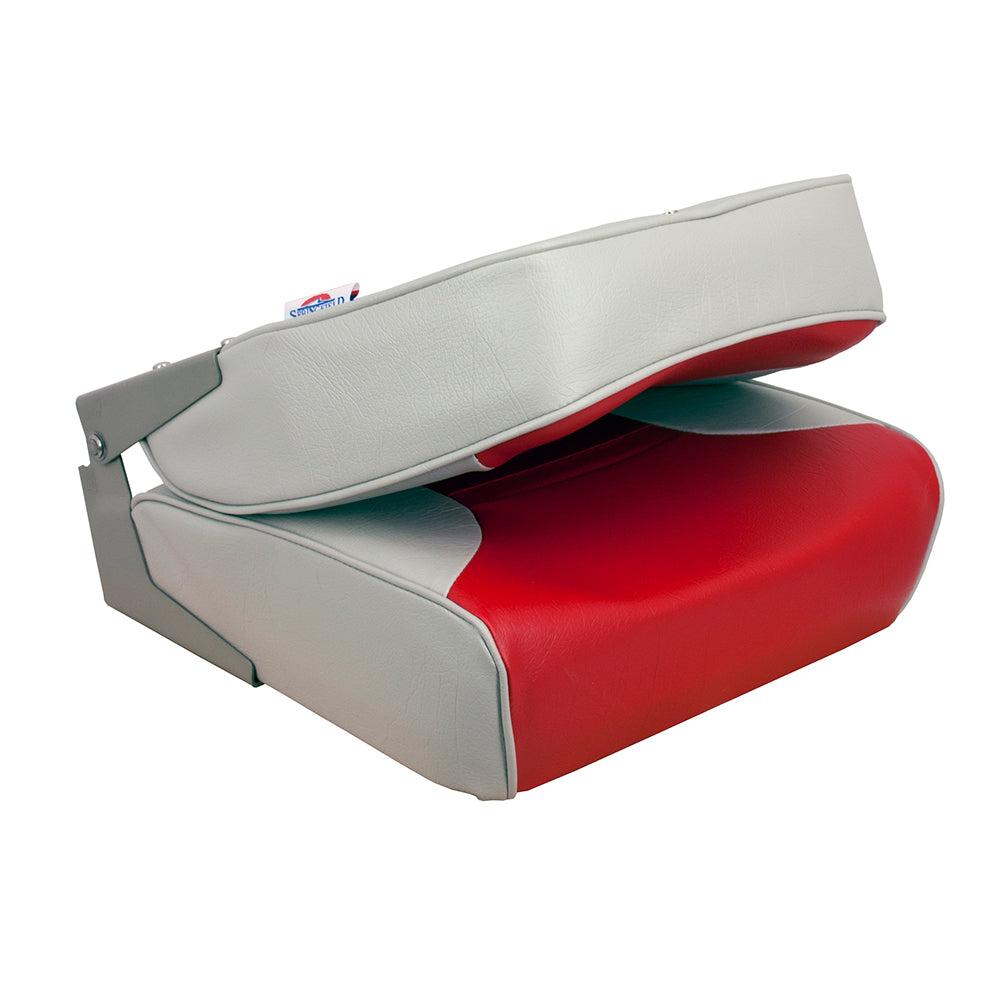 Springfield Economy Multi-Color Folding Seat - Grey/Red [1040655] - BuoyMart.com  Seating Springfield Marine