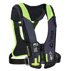 Onyx Impulse A/M 33 All Clear w/Harness Auto/Manual Inflatable Life Jacket - Grey [134300-701-004-21] - BuoyMart.com  Personal Flotation Devices Onyx Outdoor