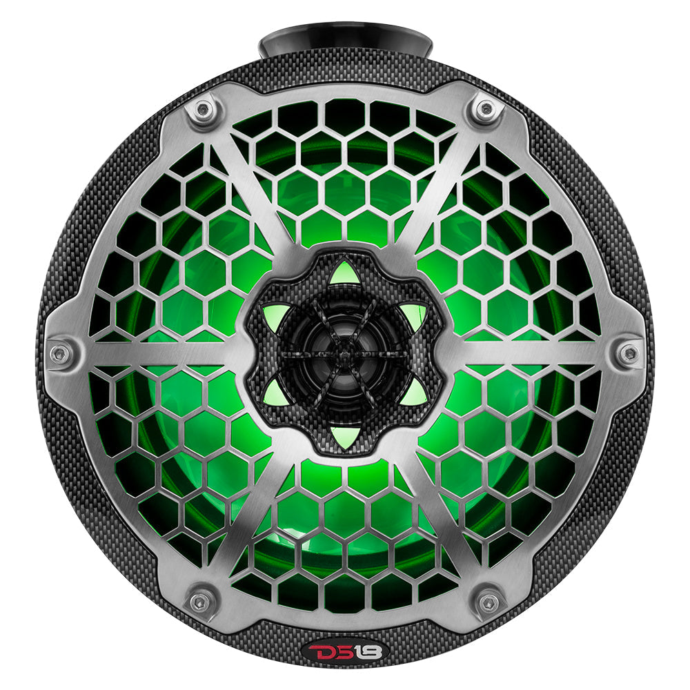 DS18 HYDRO 8" Compact Wakeboard Pod Tower w/RGB Light - 375W - Black Carbon Fiber [CF-PS8] DS18