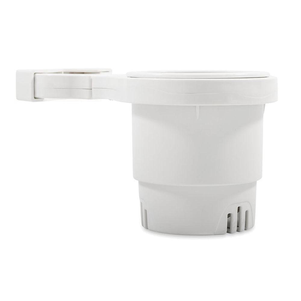 Camco Clamp-On Rail Mounted Cup Holder - Large for Up to 2" Rail - White [53083] - BuoyMart.com  Deck / Galley Camco