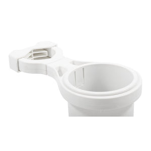 Camco Clamp-On Rail Mounted Cup Holder - Small for Up to 1-1/4" Rail - White [53086] - BuoyMart.com  Deck / Galley Camco