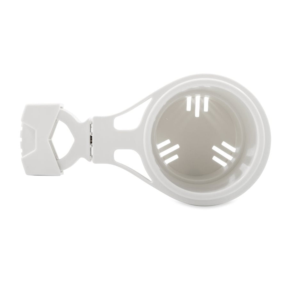 Camco Clamp-On Rail Mounted Cup Holder - Small for Up to 1-1/4" Rail - White [53086] - BuoyMart.com  Deck / Galley Camco