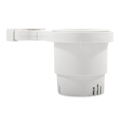 Camco Clamp-On Rail Mounted Cup Holder - Small for Up to 1-1/4" Rail - White [53086] - BuoyMart.com  Deck / Galley Camco