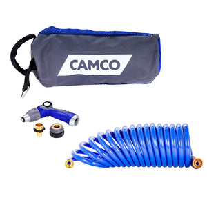 Camco 20 Coiled Hose  Spray Nozzle Kit [41980] - BuoyMart.com  Cleaning Camco