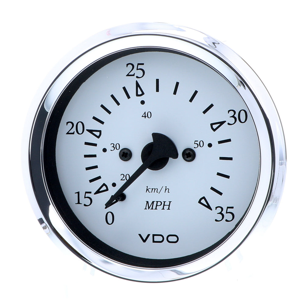 VDO Cockpit Marine 85MM (3-3/8") Pitot Speedometer - 0 to 35 MPH - White Dial/Chrome Bezel [260-15271] - BuoyMart.com  Gauges VDO