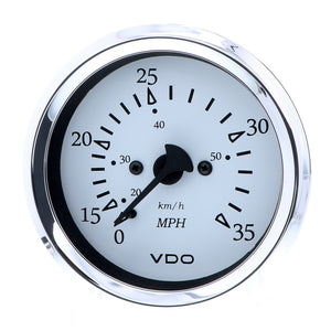 VDO Cockpit Marine 85MM (3-3/8") Pitot Speedometer - 0 to 35 MPH - White Dial/Chrome Bezel [260-15271] - BuoyMart.com  Gauges VDO
