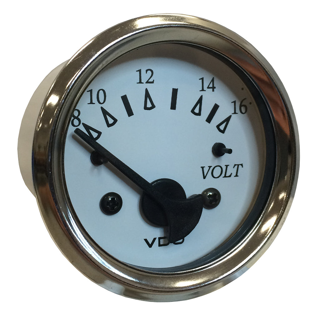 VDO Cockpit Marine 52MM (2-1/16") Voltmeter - White Dial/Chrome Bezel [332-15282] - BuoyMart.com  Gauges VDO