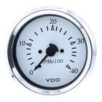 VDO Cockpit Marine 85MM (3-3/8") Diesel Tachometer - 4000 RPM - White Dial/Chrome Bezel [333-15273] - BuoyMart.com  Gauges VDO