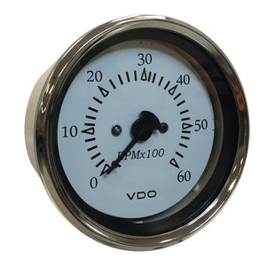 VDO Cockpit Marine 85MM (3-3/8") Sterndrive Tachometer - White Dial/Chrome Bezel [333-15274] - BuoyMart.com  Gauges VDO