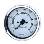 VDO Cockpit Marine 85MM (3-3/8") Outboard Tachometer - White Dial/Chrome Bezel [333-15275] - BuoyMart.com  Gauges VDO