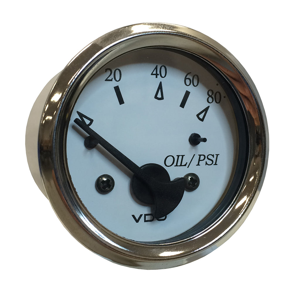 VDO Cockpit Marine 52MM (2-1/16") Oil Pressure Gauge - White Dial/Chrome Bezel [350-15276] - BuoyMart.com  Gauges VDO