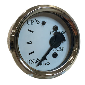 VDO Cockpit Marine 52MM (2-1/16") Trim Gauge f/Johnson/Envinrude Engines - White Dial/Chrome Bezel [382-15280] - BuoyMart.com  Gauges VDO