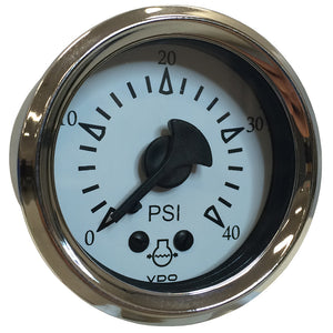 VDO Cockpit Marine 52MM (2-1/16") Mechanical Water Pressure Gauge - White Dial/Chrome Bezel [150-15283] - BuoyMart.com  Gauges VDO