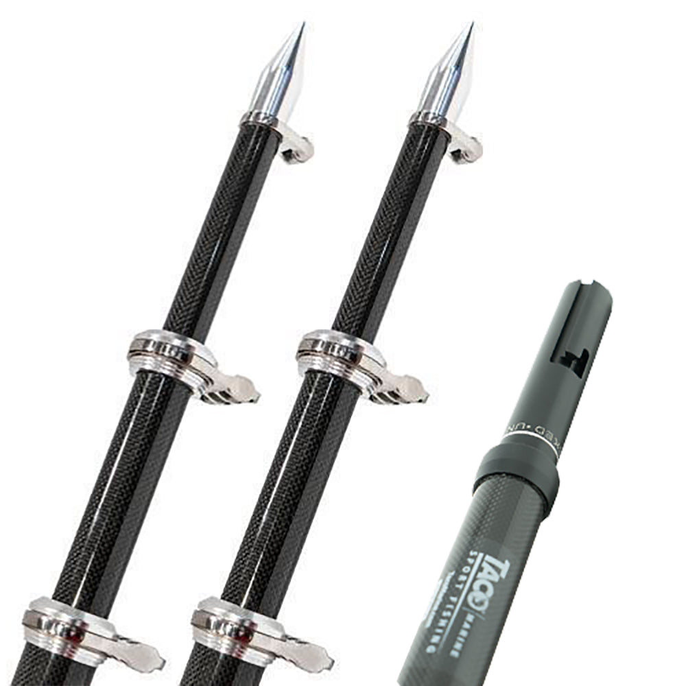 TACO 20 Carbon Fiber Twist  Lock Outrigger Poles f/GS-450, GS-500  GS-1000 Bases - Black [OT-4200CF-HD] - BuoyMart.com  Outriggers TACO Marine