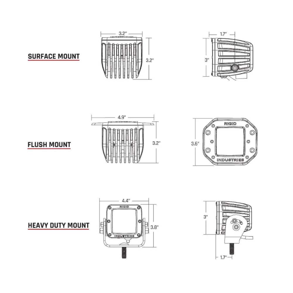RIGID Industries D-Series Pro Dually Spot Surface Mount Pair - Midnight Edition [202213BLK] - BuoyMart.com  Flood/Spreader Lights RIGID Industries