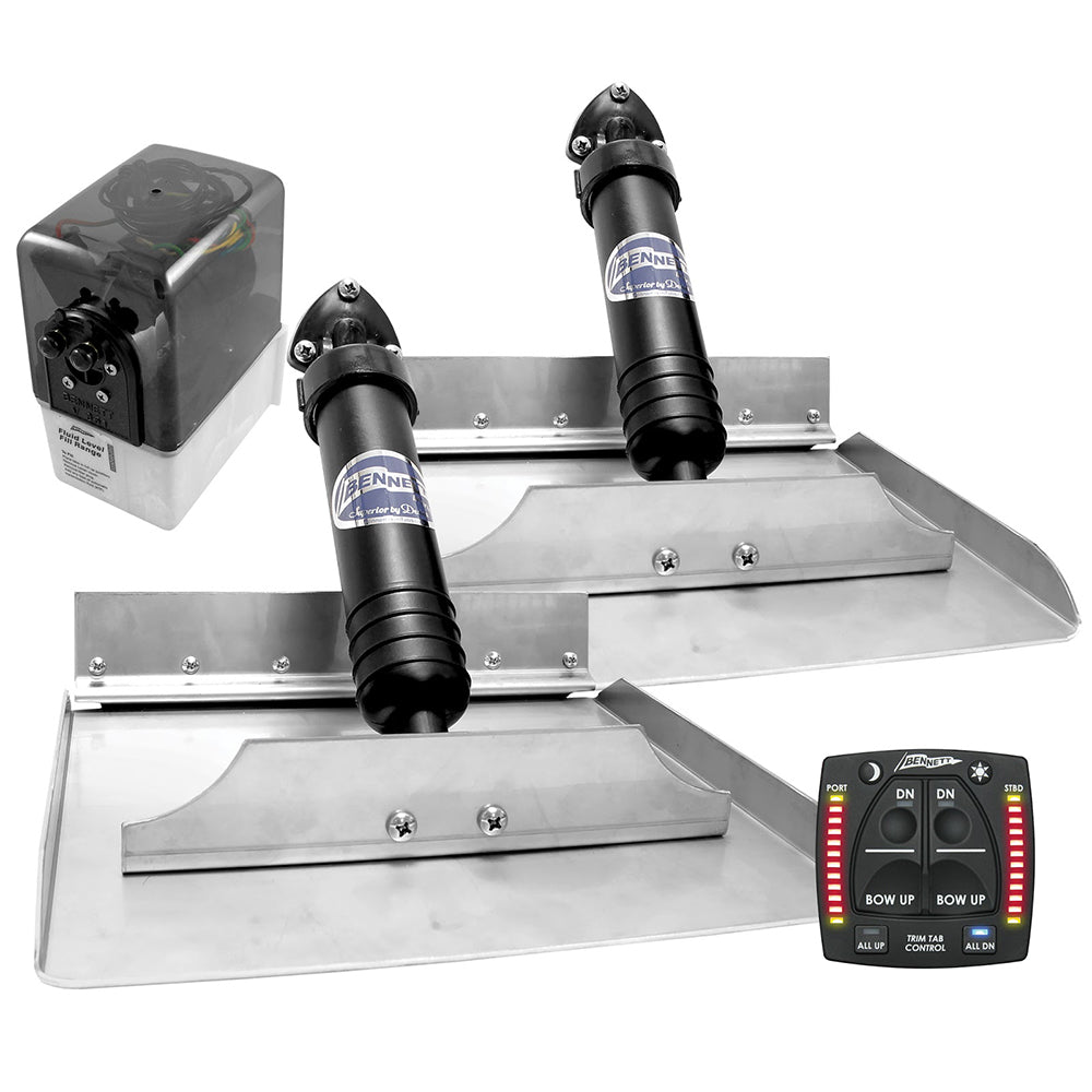 Bennett 12x12 Hydraulic Trim Tab System w/One Box Indication [1212OBI] - BuoyMart.com  Trim Tabs Bennett Marine