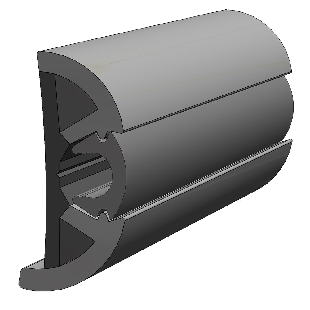 TACO SuproFlex Rub Rail Kit Gray w/Gray Insert - 2"H x 1.2"W x 80L [V11-9990GRD80-2] - BuoyMart.com  Rub Rail TACO Marine