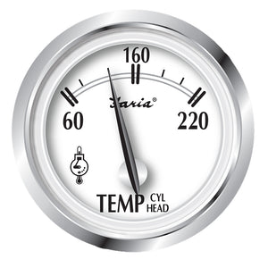Faria Newport SS 2" Cylinder Head Temperature Gauge w/Sender - 60 to 220 F [25011] - BuoyMart.com  Gauges Faria Beede Instruments
