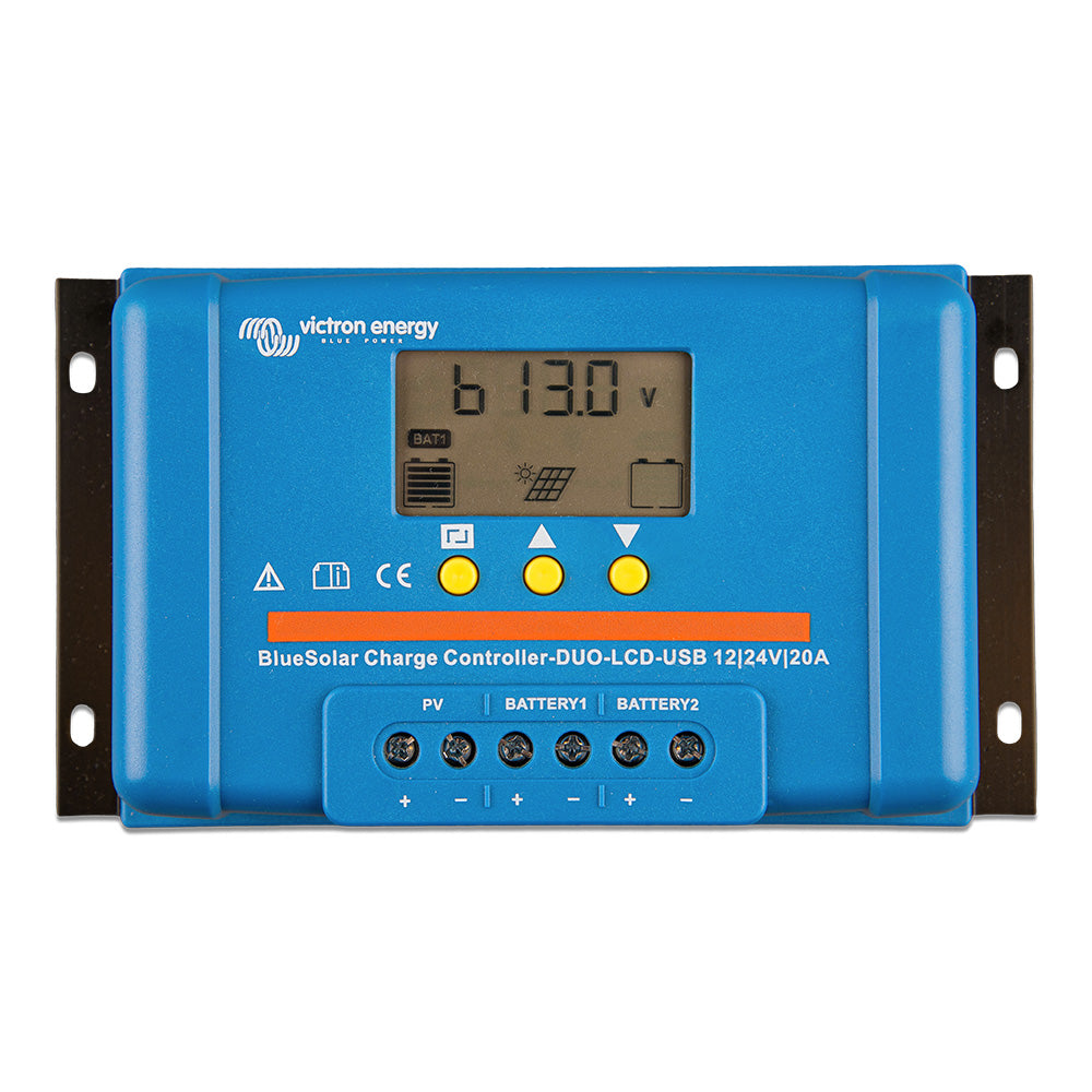 Victron BlueSolar PWM Charge Controller (DUO) LCD  USB Charge Control - 12/24VDC - 20A [SCC010020060] - BuoyMart.com  Battery Management Victron Energy
